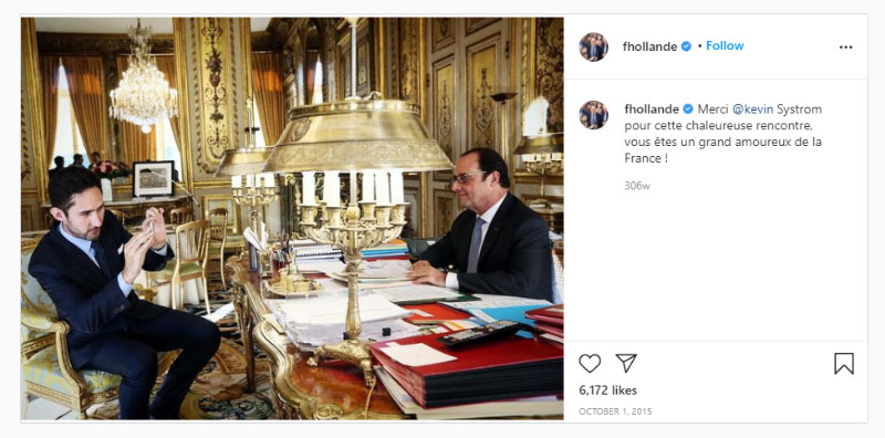 اولین پست فرانسوا اولاند رئیس جمهور فرانسه در اینستاگرام